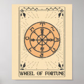 Noodlijdend Rad van Fortuin grote arcana tarot Poster (Voorkant)