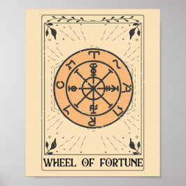 Noodlijdend Rad van Fortuin grote arcana tarot Poster
