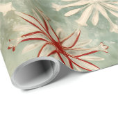 Noodlijdend Rood Groen Sneeuwvlokpatroon Cadeaupapier (Rol Hoek)