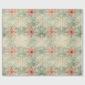 Noodlijdend Rood Groen Sneeuwvlokpatroon Cadeaupapier (Vlak)