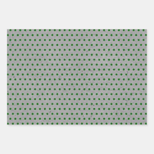 Noodlijdend Rood Groen Wit Stippen Faux Grey Kraft Inpakpapier Vel (Voorkant 3)