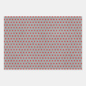 Noodlijdend Rood Groen Wit Stippen Faux Grey Kraft Inpakpapier Vel (Voorkant 2)