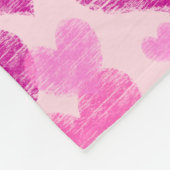 Noodlijdend Roze Hart Fleece Deken (Hoek)