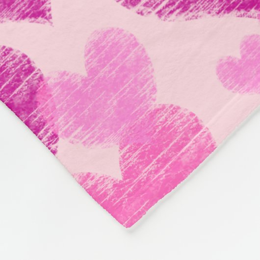 Noodlijdend Roze Hart Fleece Deken (Hoek)