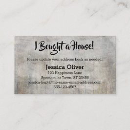 Noodlijdend, rustiek "Ik kocht een huis!" Kaart Visitekaartje