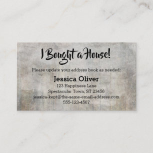 Noodlijdend, rustiek "Ik kocht een huis!" Kaart Visitekaartje