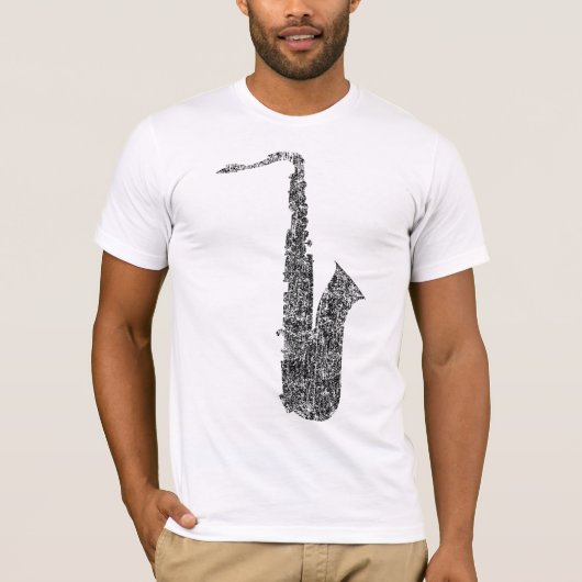noodlijdend saxofon t-shirt (Voorkant)