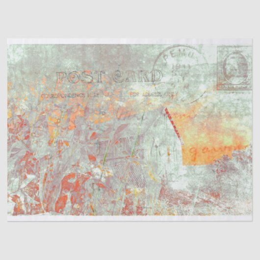  Noodlijdend Script Land Rustieke Herfst Tissuepapier (Voorkant)