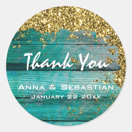 *~* Noodlijdend Verouderd Hout Glitter AP49 Generi Ronde Sticker (Voorkant)