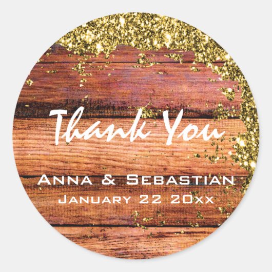 *~* Noodlijdend Verouderd Hout Glitter Generic AP4 Ronde Sticker (Voorkant)