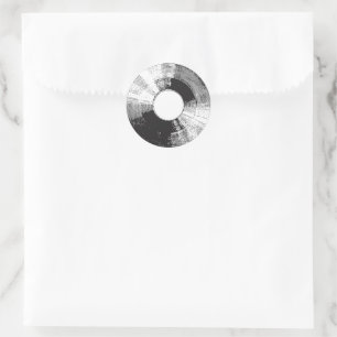 Noodlijdend vinylrecord ronde sticker