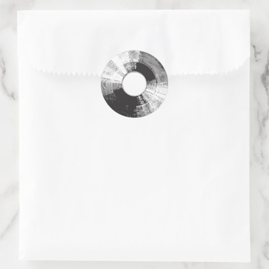 Noodlijdend vinylrecord ronde sticker (Tas)