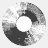 Noodlijdend vinylrecord ronde sticker (Voorkant)