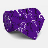 Noodlijdend vraagteken Stropdas- Wit, Zwart, Indig Stropdas (Opgerold)