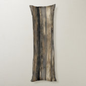 Noodlijdend Zwart Goud en Grijze Streep Lichaamskussen (Achterkant (Verticaal))