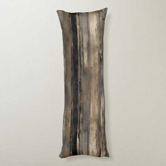 Noodlijdend Zwart Goud en Grijze Streep Lichaamskussen (Achterkant (Verticaal))