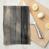 Noodlijdend Zwart Goud en Grijze Streep Theedoek (Quarter Fold)