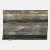 Noodlijdend Zwart Goud en Grijze Streep Theedoek (Horizontaal)