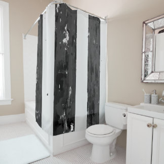 Noodlijdend Zwart-Wit Gestreept Douchegordijn