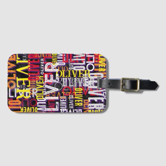 Noodlijdende aangepaste kleurnamen Gerepliceerd Mo Bagagelabel (Voorkant (horizontaal))