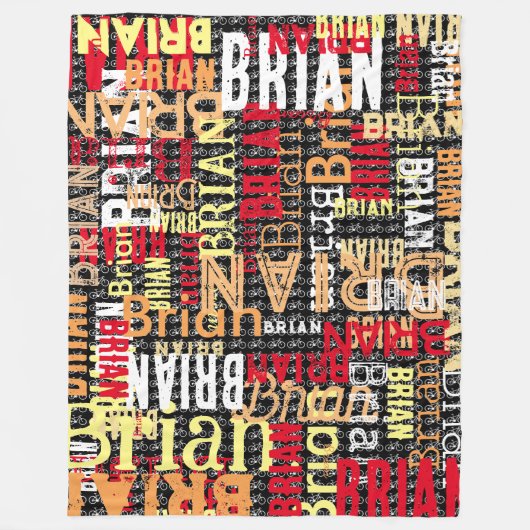Noodlijdende Abstracte Typografie Fietsen Fleece Deken (Voorkant)