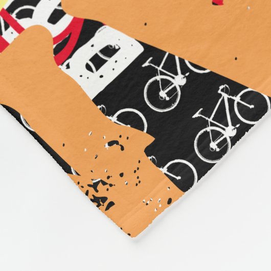 Noodlijdende Abstracte Typografie Fietsen Fleece Deken (Hoek)