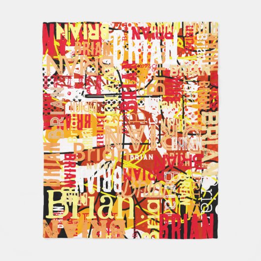 Noodlijdende Abstracte Typografie Moderne Kunst Fleece Deken (Voorkant)