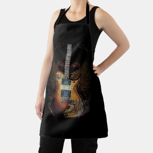 Noodlijdende akoestische gitaar  speler Rock Rol Schort (Insitu)