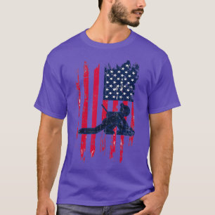 Noodlijdende American Flag Curling Graphic T-shirt