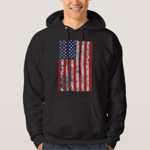 Noodlijdende Amerikaanse vlag 4 juli Amerikaanse M Hoodie