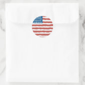 Noodlijdende Amerikaanse vlag 4 juli Ronde Sticker (Tas)