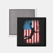 Noodlijdende Amerikaanse vlag Basketbal 4e van Magneet (Voorkant / Achterkant)