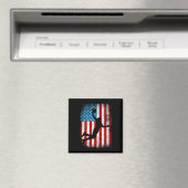 Noodlijdende Amerikaanse vlag Basketbal 4e van Magneet (Insitu (Vaatwasser))