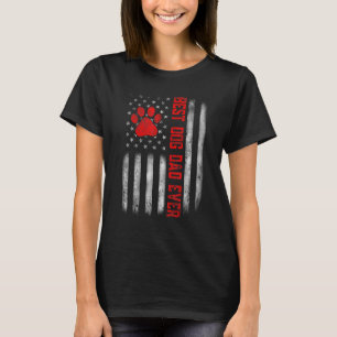 Noodlijdende Amerikaanse vlag Beste Hond Papa Ooit T-shirt