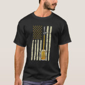 Noodlijdende Amerikaanse vlag Bier Tap Humoristisc T-shirt (Voorkant)