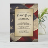 Noodlijdende Amerikaanse Vlag Bruidsdouche Uitnodi Kaart (Staand voorkant)