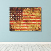 Noodlijdende Amerikaanse vlag Canvas Wrap (Insitu (Houten vloer))