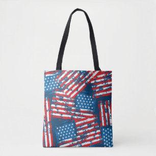 Noodlijdende Amerikaanse vlag geschilderd patroon Tote Bag