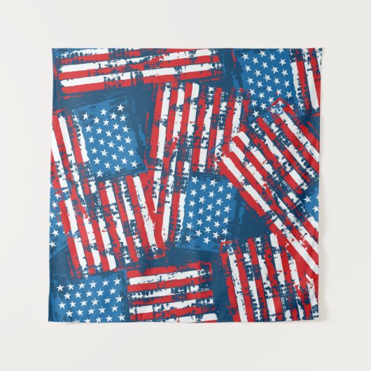 Noodlijdende Amerikaanse vlag geschilderd patroon Wandkleed (Voorkant (horizontaal))