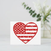 Noodlijdende Amerikaanse vlag hart Briefkaart (Staand voorkant)
