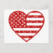 Noodlijdende Amerikaanse vlag hart Briefkaart (Voorkant)