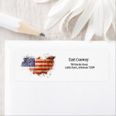 Noodlijdende Amerikaanse vlag retouradres Etiket (Insitu)