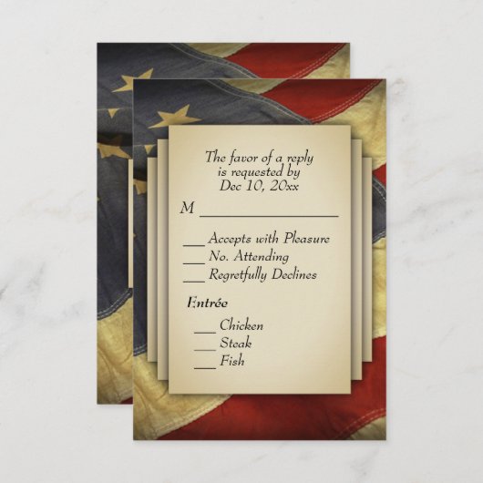 Noodlijdende Amerikaanse vlag RSVP met Entree Choi (Voorkant / Achterkant)