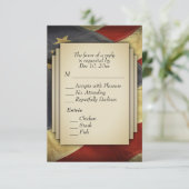 Noodlijdende Amerikaanse vlag RSVP met Entree Choi Kaartje (Staand voorkant)