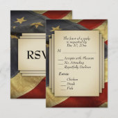 Noodlijdende Amerikaanse vlag RSVP met Entree Choi Kaartje (Voorkant / Achterkant)