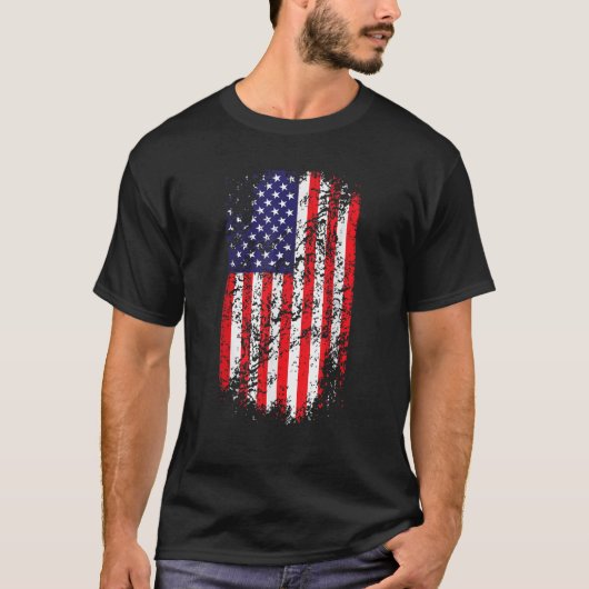 Noodlijdende Amerikaanse vlag T Shirt Faded USA Fl (Voorkant)