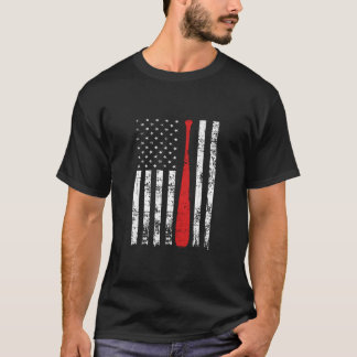 Noodlijdende Amerikaanse vlag thema honkbal fans s T-shirt
