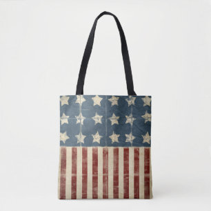noodlijdende Amerikaanse vlag Tote Bag