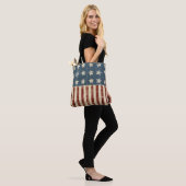 noodlijdende Amerikaanse vlag Tote Bag (Op model)
