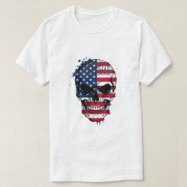 Noodlijdende Amerikaanse vlaggenschedel T-shirt